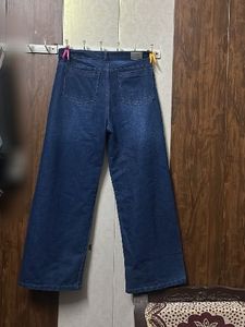 Wide Leg Blue Denim Jeans