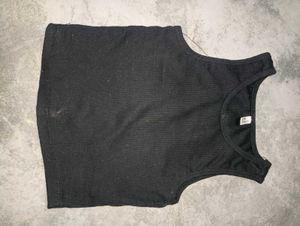 Black Ribbed Tank Top
