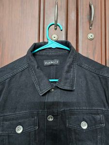 Black Denim Sleeveless Jacket