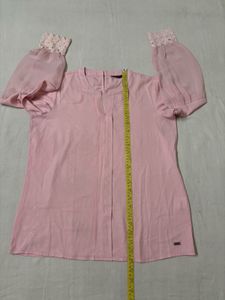 Park Avenue V-Neck Blouse with Lace Cuffs
