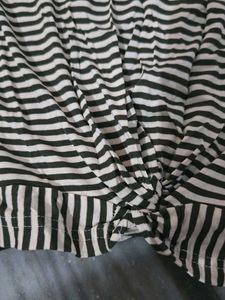 Striped Twist Front Top