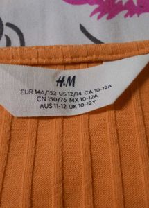 Orange Ribbed Cropped Cardigan