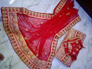 pretty red  bridal lehnga.