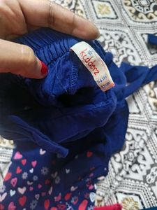 2 Pairs Girls Blue Heart Print Palazzo Pants
