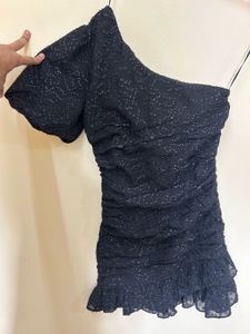 One-Shoulder Ruched Mini Dress