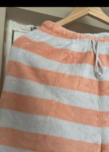 Striped furry woolen Pants