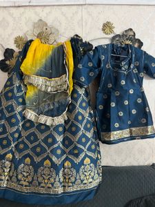 Stunning Teal & Yellow poshak