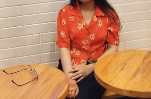 Red Floral Print Cropped Shirt