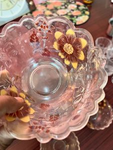 Vintage Floral Glass Bowls (Set of 5)