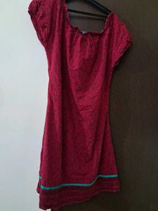 Burgundy Boho Mini Dress