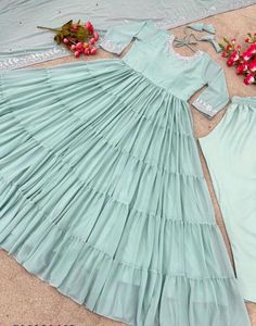 Mint Green Anarkali Suit | Beautiful Embroidered S