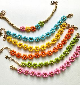 Handmade Beaded Flower Bracelets (Set of 3)