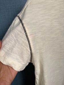 Cream Textured T-Shirt
