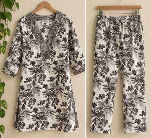 Stylish Floral Print Kurta