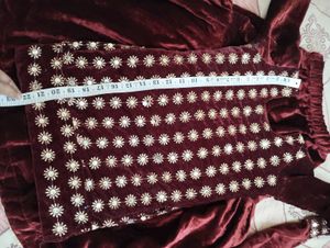 Elegant Girls' Maroon Dress