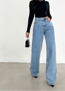Light Wash Wide Leg Denim Jeans