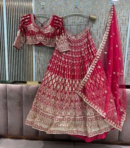 Red Embroidered Lehenga Choli Set
