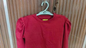 Red Puff Sleeve Top