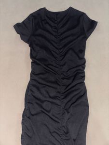 Black Ruched Bodycon Dress