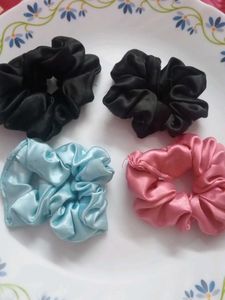 Set of 4 Satin Scrunchies