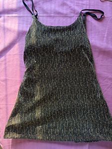 Sparkly Black &amp; Gold Mini Dress