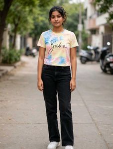 Tie-Dye "Babe" Graphic T-Shirt
