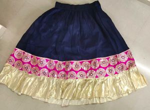 Navy & Pink Embellished Lehenga Skirt