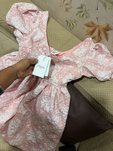 URBANIC Pink Floral Puff Sleeve Dress