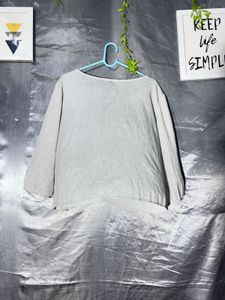 ZARA Stylish Grey Overlap Tunic Top