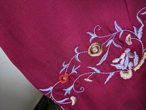 Maroon Embroidered Short Dress