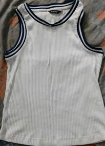 Ribbed White Tank Top