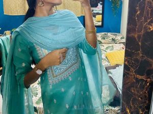 Sea green Kurta pant with Dupatta
