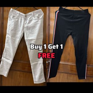 White jeans and legging for women