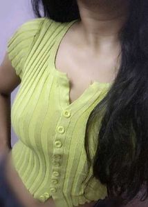 Ribbed Button-Up knit top