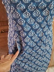Blue Printed Kurta plazo  Set