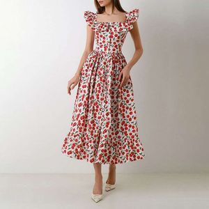 cherry 🍒 print long dress