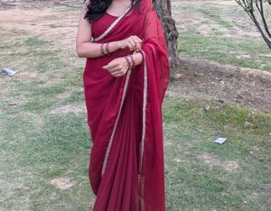 Elegant Maroon Saree
