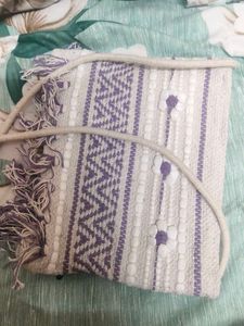Boho Woven Crossbody Bag with Tassels