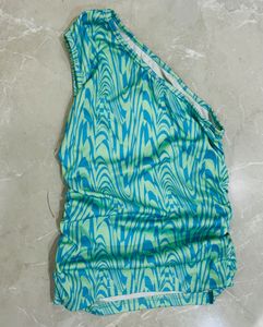 Vibrant One-Shoulder Ruched Top