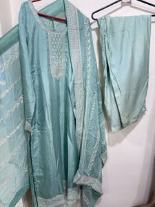 Sea green Embroidered Kurta Set