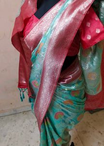 organza 🔥 beautiful 🤩 saree with blouse
