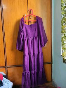 Flowy Purple Ruffled Dress