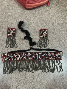 Embellished Necklace with Tassels