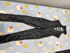 Black Strappy Punk Elastaine Jumpsuit