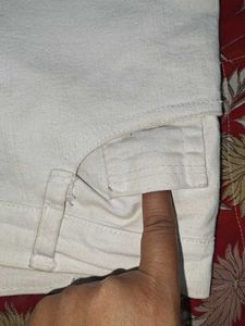 Women's White Denim Pant