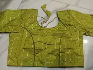 NEW Green Checked Saree Blouse