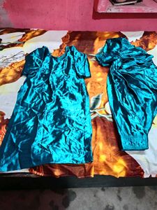Teal Silk Kurta Salwar set
