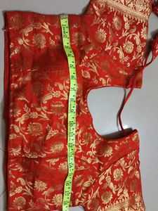 Red &amp; Gold Brocade Blouse