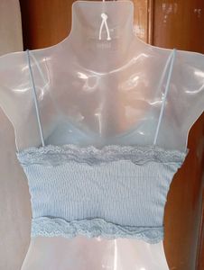 Cute Lace Trim Crop Top
