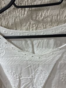 White Chikankari top